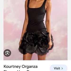 CYNTHIA ROWLEY KOURTNEY ORGANZA FLOWER HEM DRESS - medium